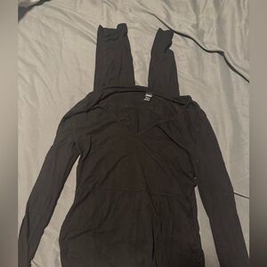 Long Sleeve V neck Jumpsuit & Striped Romper